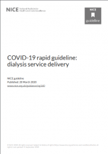 COVID-19 rapid guideline: dialysis service delivery [NG160] [updated 11th September 2020]